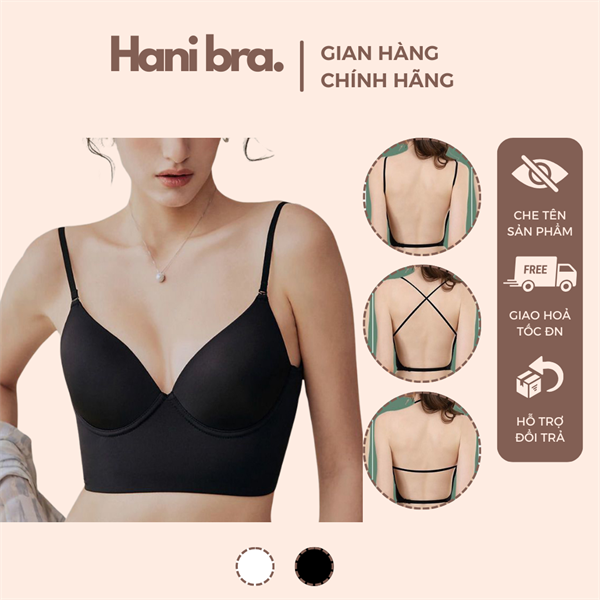 Áo lót su, bra khoét lưng có gọng chữ U dây quai tạo nhiều kiểu
