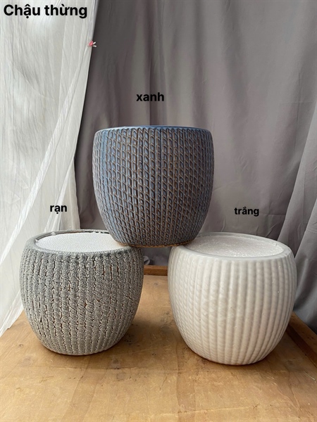 Chậu thừng - Trắng - Lọ hoa - Hoa Lụa Vân Vượng