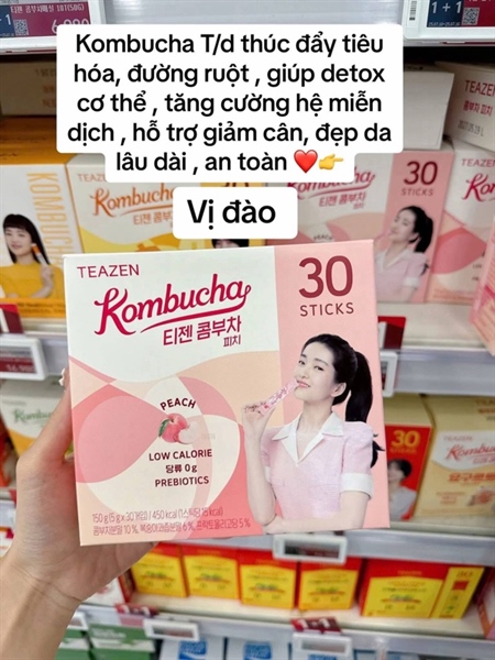 Trà kombucha vị đào