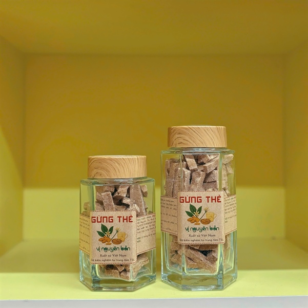 Gừng Thẻ Vị Nguyên Bản - Hũ TT Cao Cấp