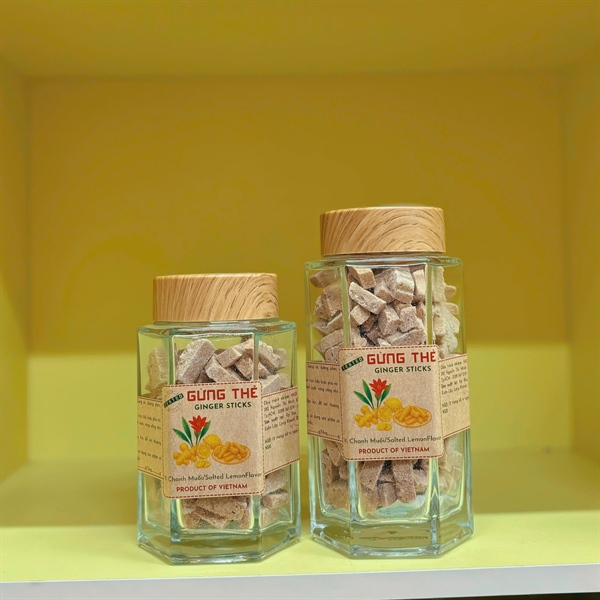 Gừng Thẻ Vị Chanh Muối - Hũ TT Cao Cấp