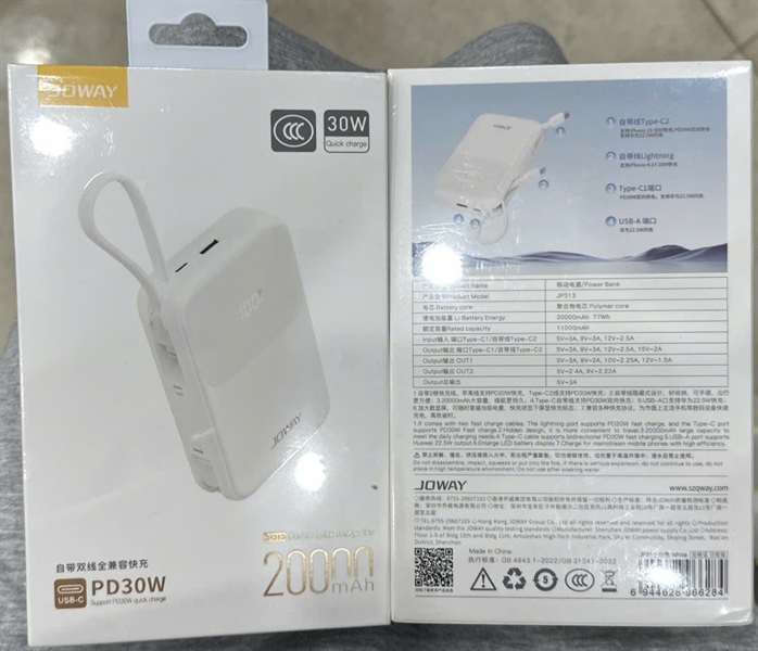 Sạc dự phòng JOWAY JP313 30W 20.000mAh