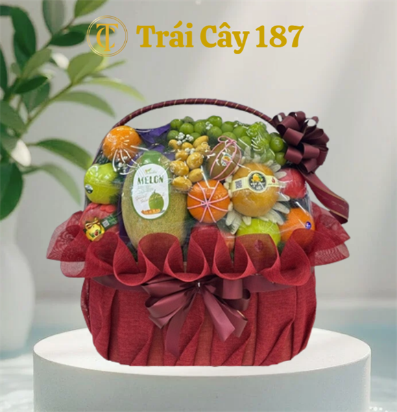 Giỏ Trái Cây Nhập Khẩu Cao Cấp Big Size Tone Đỏ
