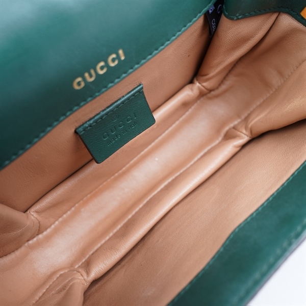 Túi GG Sylvie 1969 xanh da thằn lằn (615965-520981) sz16 KG+