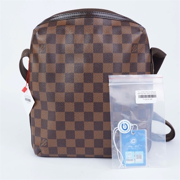 Túi LV đeo chéo ô vuông nâu kèm tag xanh sz22 (HV) KG+