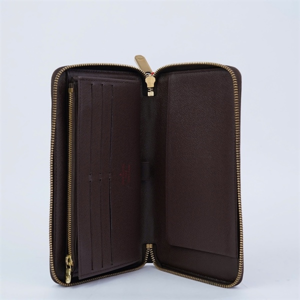 Ví LV zip ô vuông nâu (SN2120) (LT) KG+