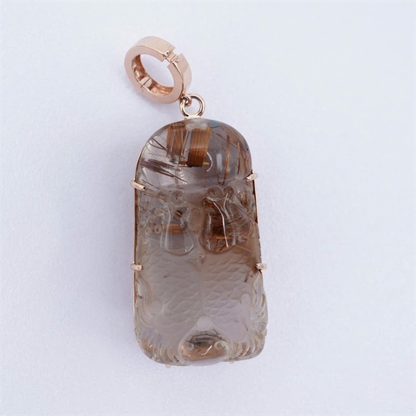 Mặt dây song ngư tóc nâu +