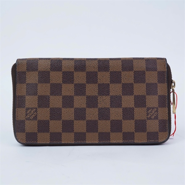 Ví LV zip ô vuông nâu (V11015) (LT) KG+