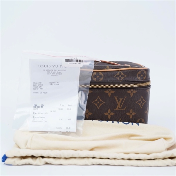 Túi LV Nice hoa nâu có lót form sz19 +