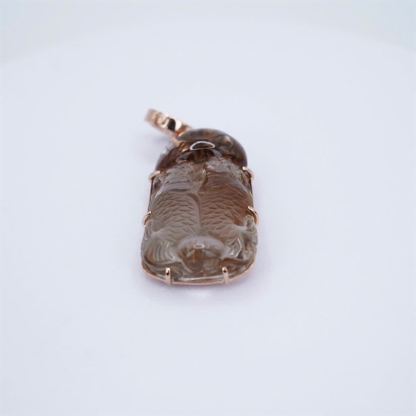 Mặt dây song ngư tóc nâu +