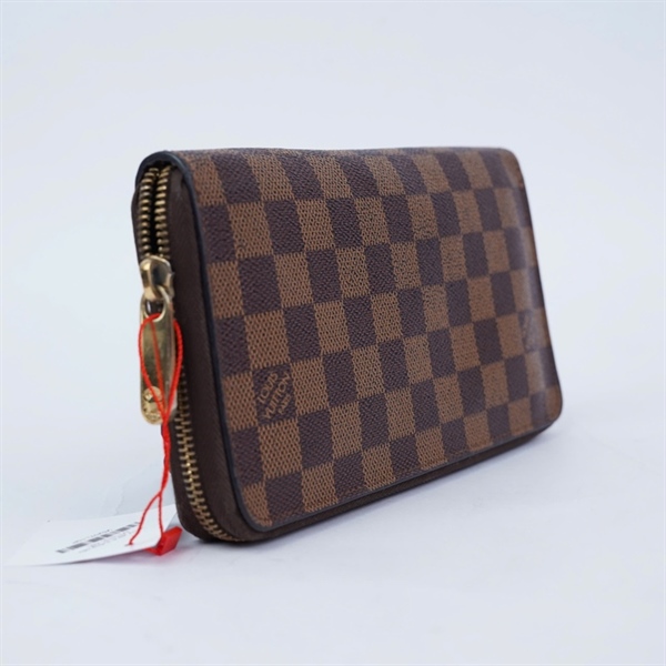 Ví LV zip ô vuông nâu (V11015) (LT) KG+