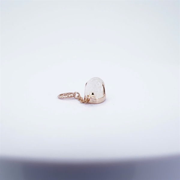 Charm vàng tỳ hưu trắng mini +( vàng)