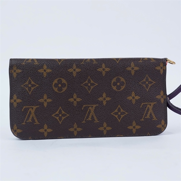 Ví LV gập 2 hoa nâu lòng tím (CA4088) KG+