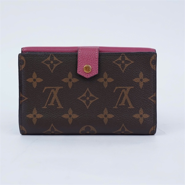 Ví LV hoa nâu nắp hồng KG+