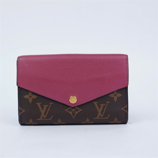 Ví LV hoa nâu nắp hồng KG+