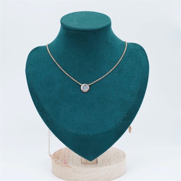 Dây chuyền vàng mặt ngọc trắng +(ko đá)