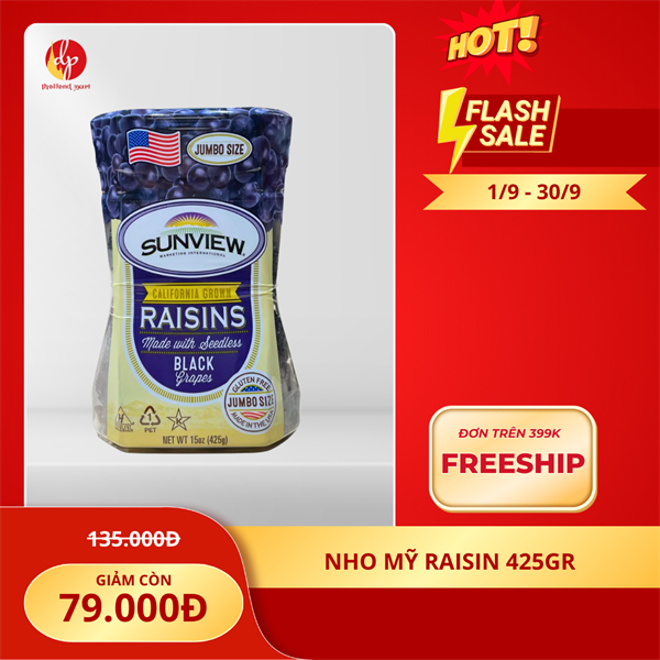 Nho khô Raisins Mỹ 425gram