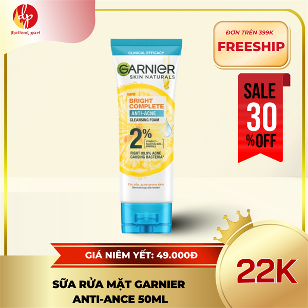 Sữa rửa mặt Garnier Anti-Ance 50ml