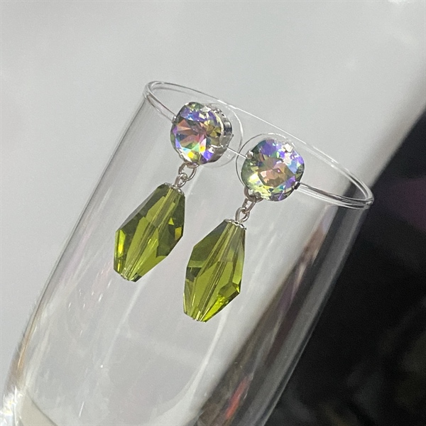 Hoa tai pha lê dài mix 4470M10, pendant 5203M18