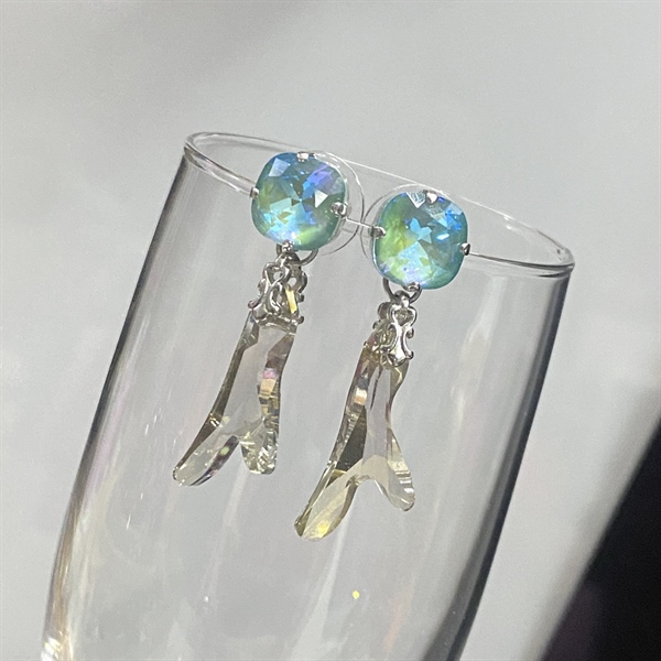 Hoa tai pha lê dài mix 4470M10, pendant 6791M25