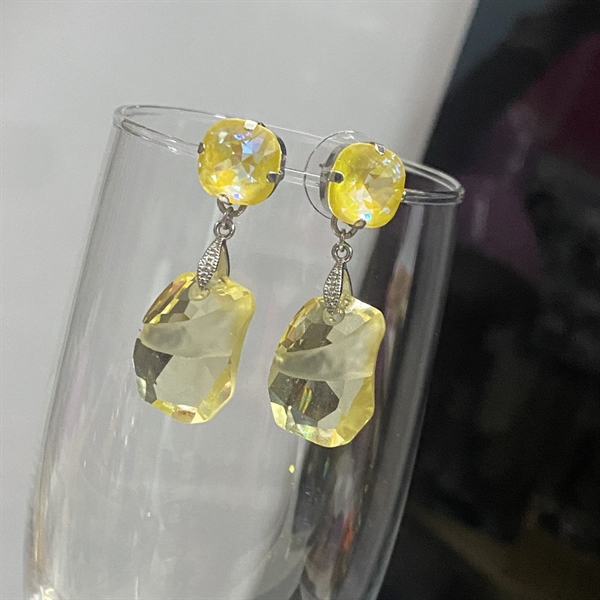 Hoa tai pha lê dài mix 4470M10, pendant 6191M19