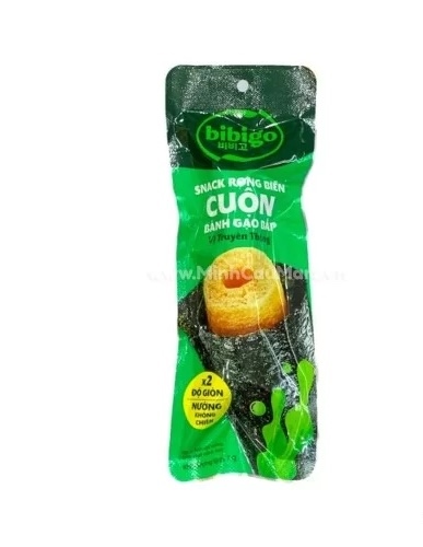 Snack rong biển cuộn bánh gạo bắp vị truyền thống Bibigo 7g