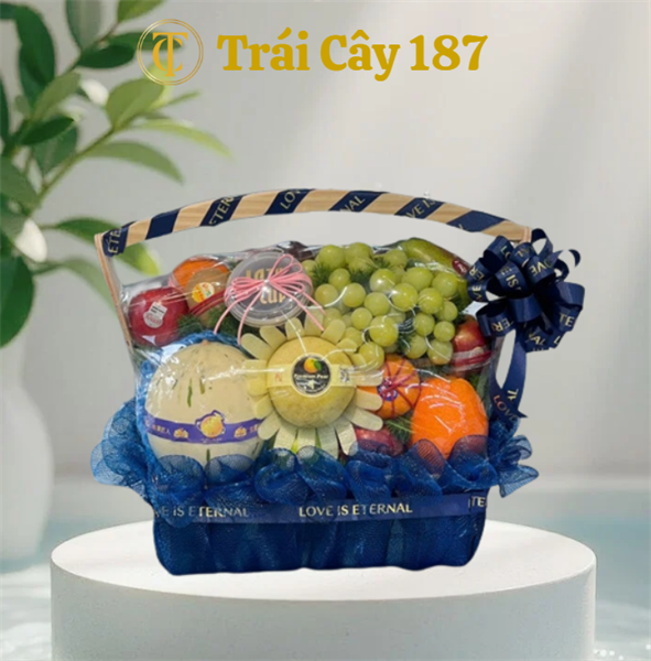 Giỏ Trái Cây Nhập Khẩu Cao Cấp Tặng Người Thân, Đối Tác ( Xanh Dương )