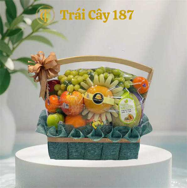 Giỏ Trái Cây Nhập Khẩu Tone Xanh