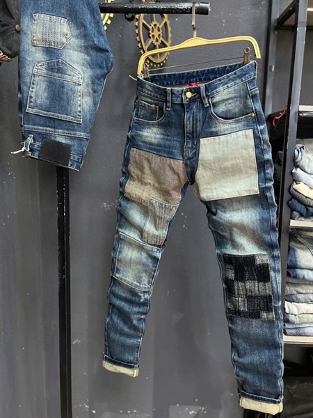 Jean Dài -QCSCT- TC5018 xanh đậm đắp vá