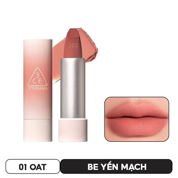 [Hàng Công Ty] 3CE Son Cashmere Hug Lipstick 01