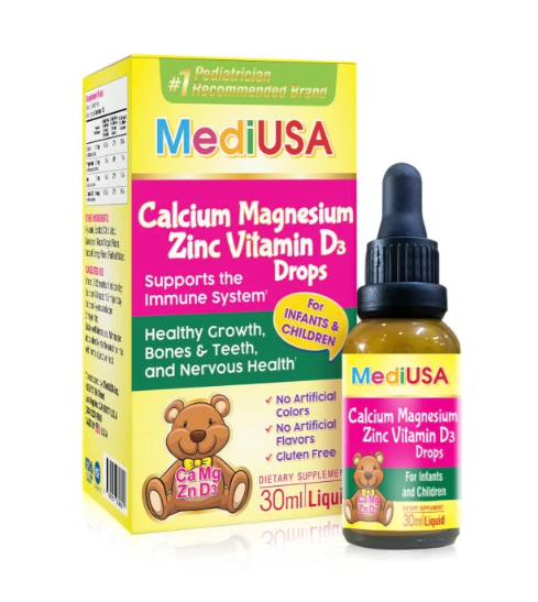 MediUSA Calcium Magnesium ZinC Vitamin D3 Drops 30ml