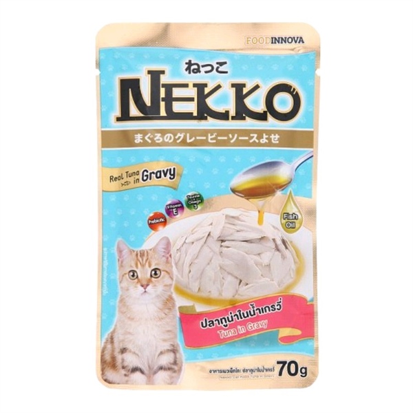 Pate Nekko Adult dạng sốt vị Cá ngừ Gravy 70g