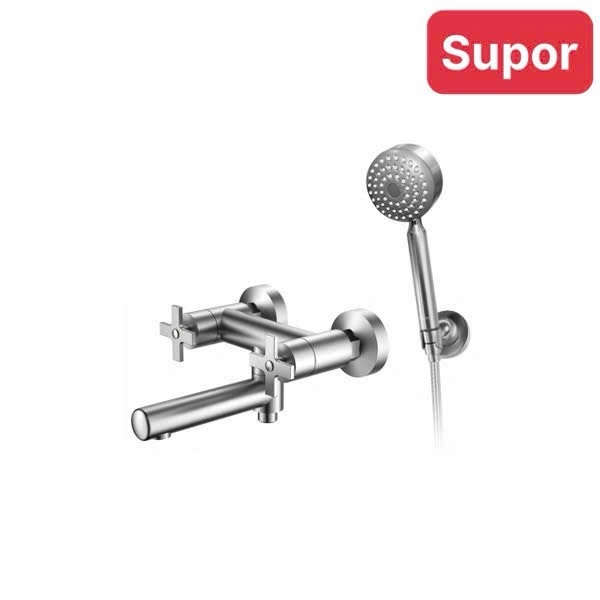 Bộ sen tắm SUPOR 212302-02-LS, có vòi rửa chân, bát sen to, inox 304 xịn , Nóng lạnh