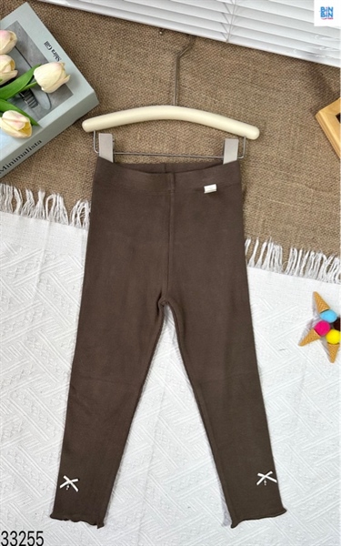 33255- Quần legging nâu đính nơ