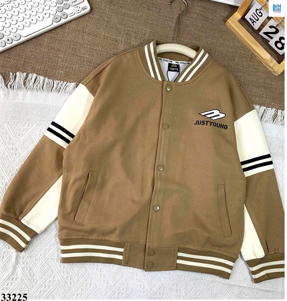 33225-Áo bomber nâu vàng Justyoung