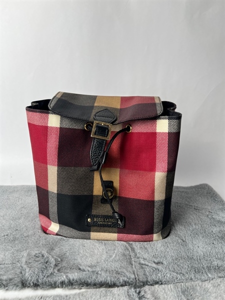 Balo Blue Label kẻ đỏ đen sz25x14x23cm (HN) KG+