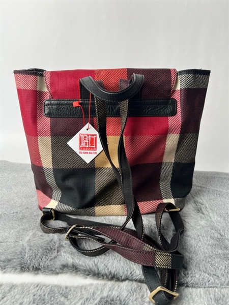 Balo Blue Label kẻ đỏ đen sz25x14x23cm (HN) KG+