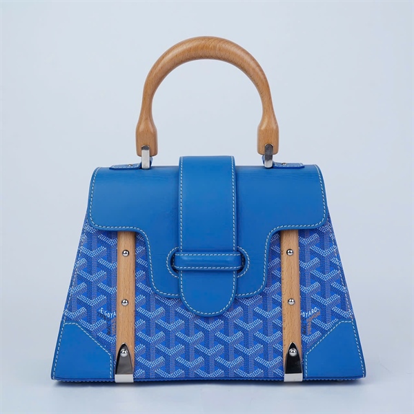 Túi Goyard Saigon xanh blue miệng sz21- đáy sz28 (HT) +