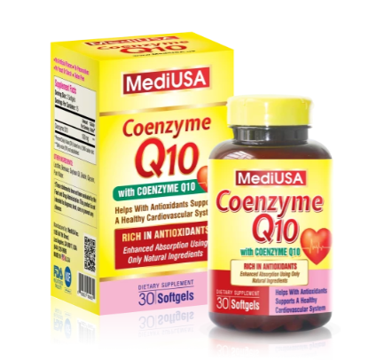 MediUSA Coenzyme Q10 30 viên hỗ trợ hệ tin mạch khoẻ mạnh