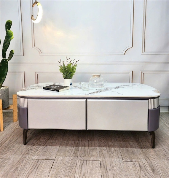 BÀN TRÀ AROUN 2 mặt đá Ceramic