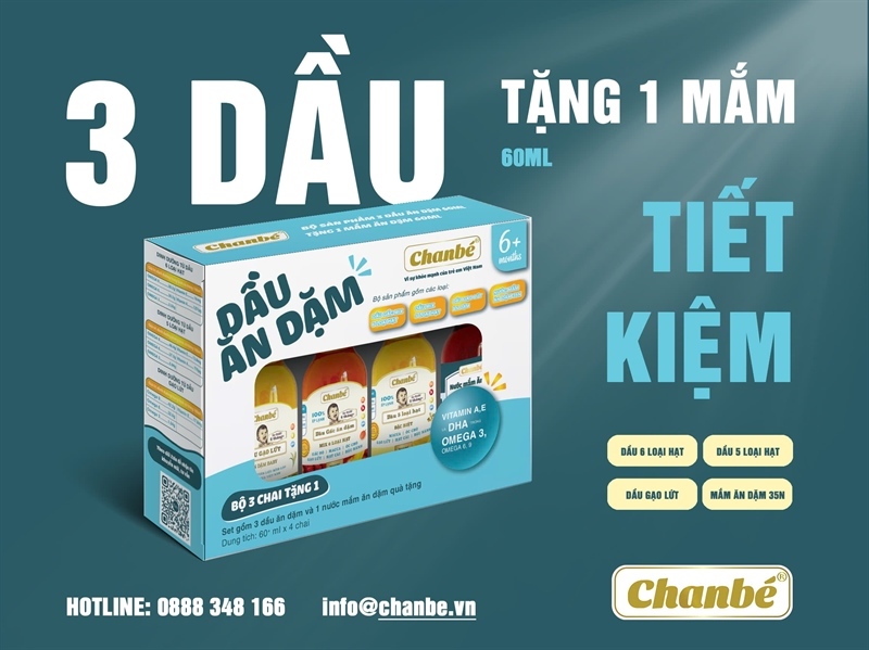 Set dầu ăn dặm tặng nước mắm Chan Bé 60ml 6M+