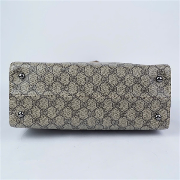 Túi GG tote xám kèm charm ngọc (107756-1164) sz30 (HN) KG+