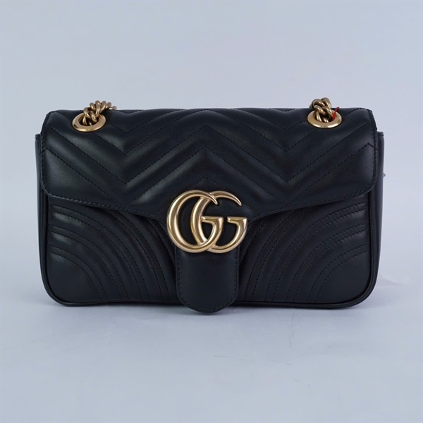 Túi GG Marmont đen (443497-591693) sz25 KG+