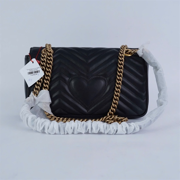 Túi GG Marmont đen (443497-591693) sz25 KG+