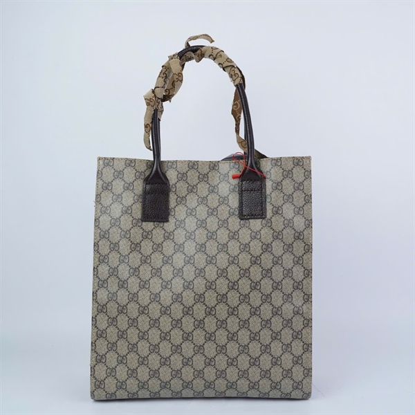 Túi GG tote xám kèm charm ngọc (107756-1164) sz30 (HN) KG+