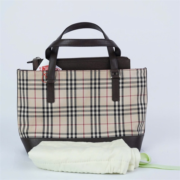 Túi BBR nâu kẻ sọc miệng sz28 - đáy sz24 (HN) KG+