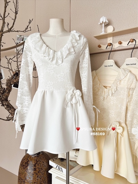 Váy ren giãn chéo ý 58169
