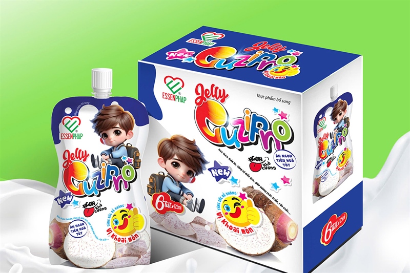 Thạch Jelly Cuzipno vị khoai môn (Hộp 6 túi x 125ml) - Essenphap