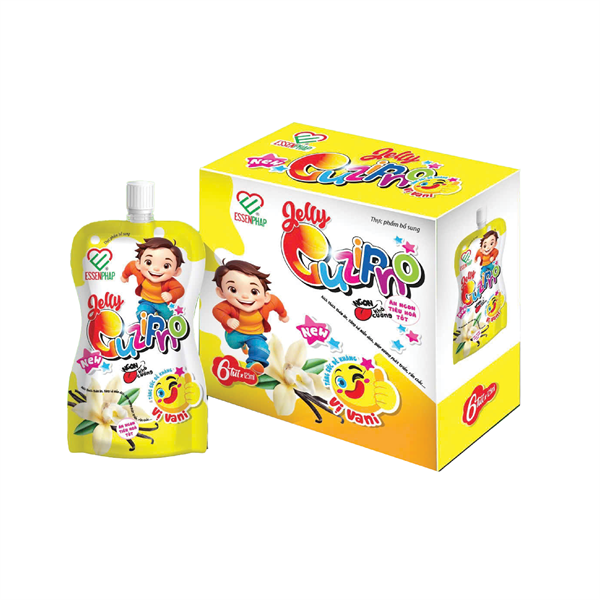 Thạch Jelly Cuzipno vị vani (Hộp 6 túi x 125ml) - Essenphap