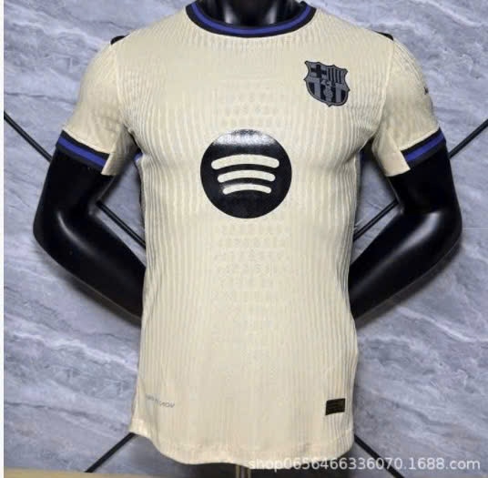 Áo bóng đá retro BARCA 2025 MÀU VÀNG vải Cotton Polyester thời trang blockcore